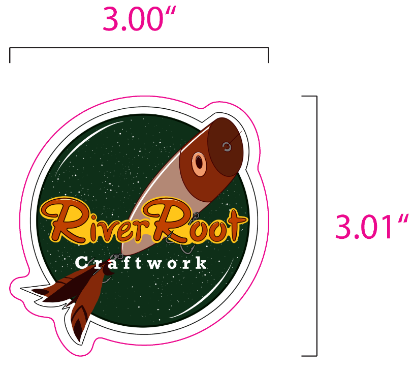 Retro River Root Sticker